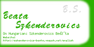 beata szkenderovics business card